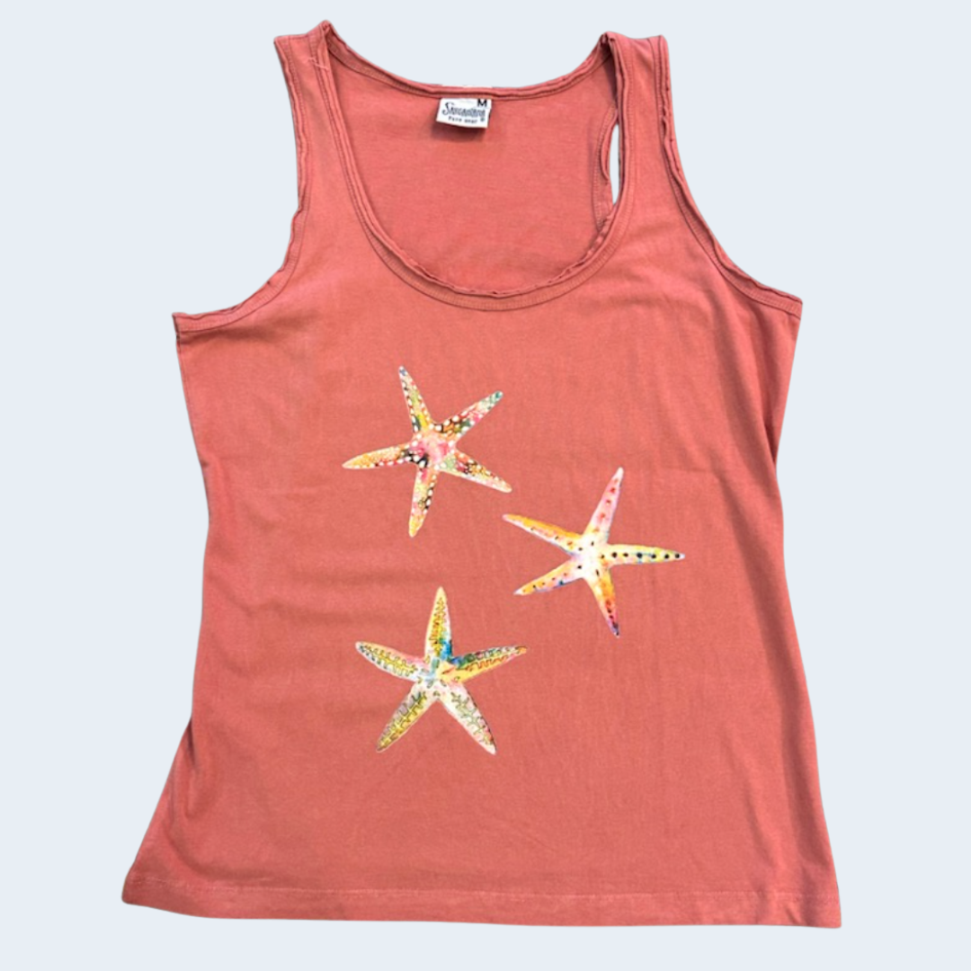 CAMISETA MUJER TIRANTES ESTRELLAS